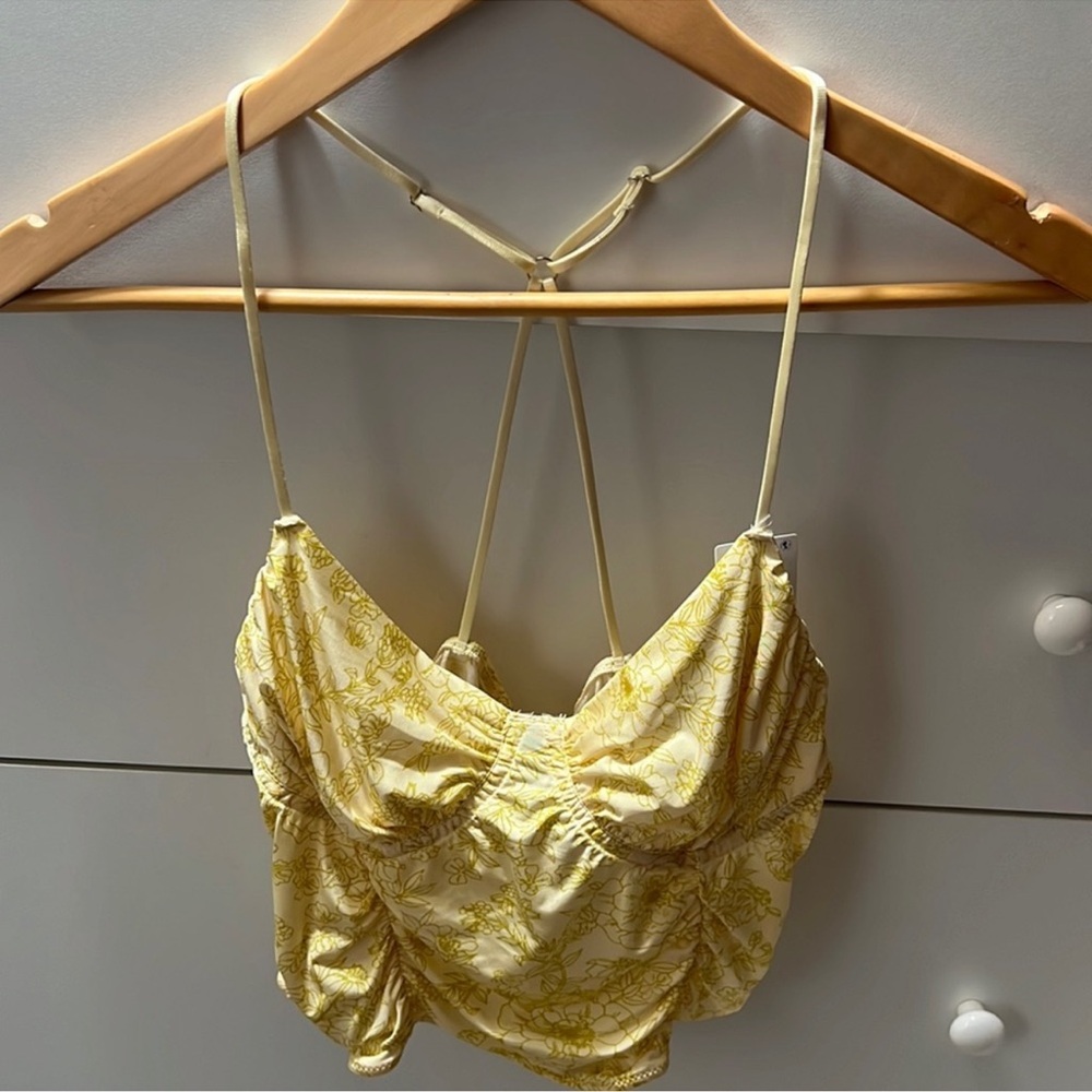 NWT URBAN OUTFITTERS YELLOW RUCHED CROP TOP